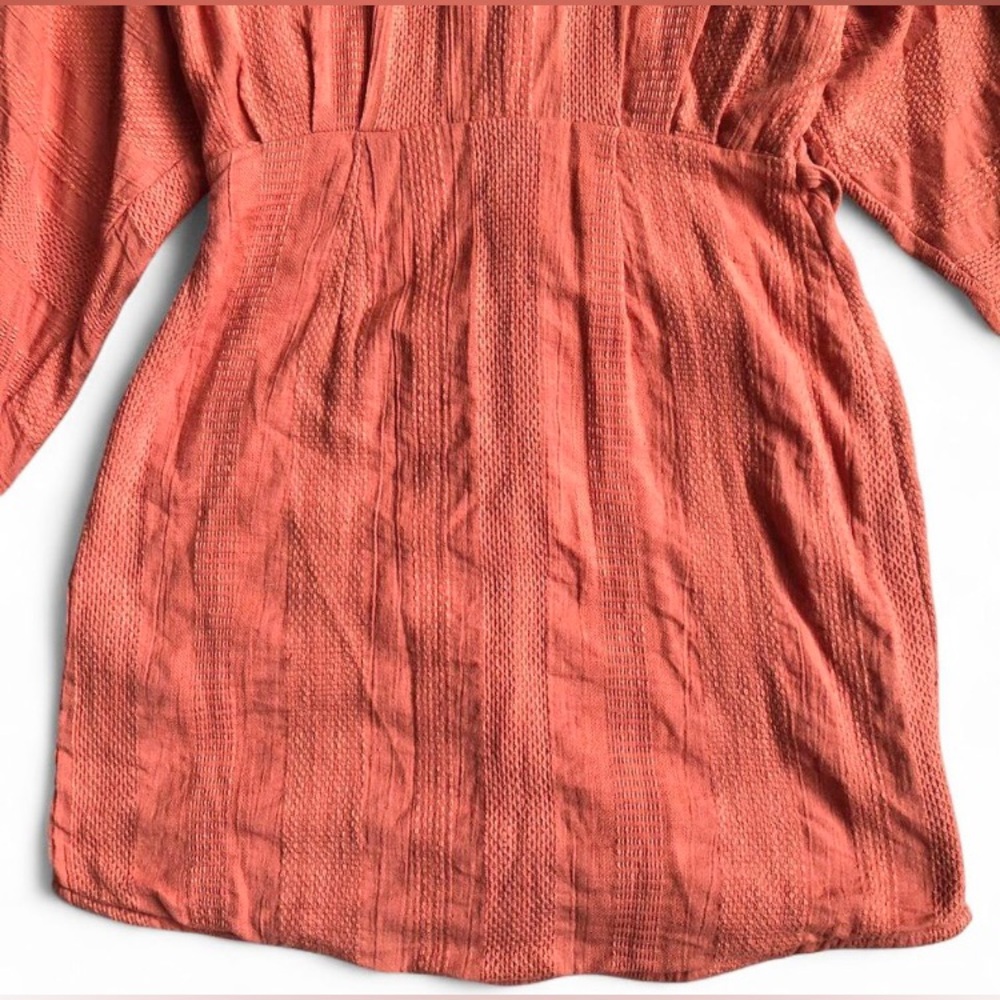 Free People Batwing Shirt Dress Tangerine Boho Mini 90% Cotton Women’s Sz XS - Picture 7 of 13
